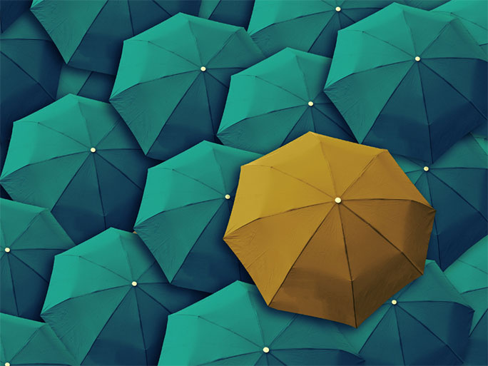 Executive and professional growth — umbrella metaphor